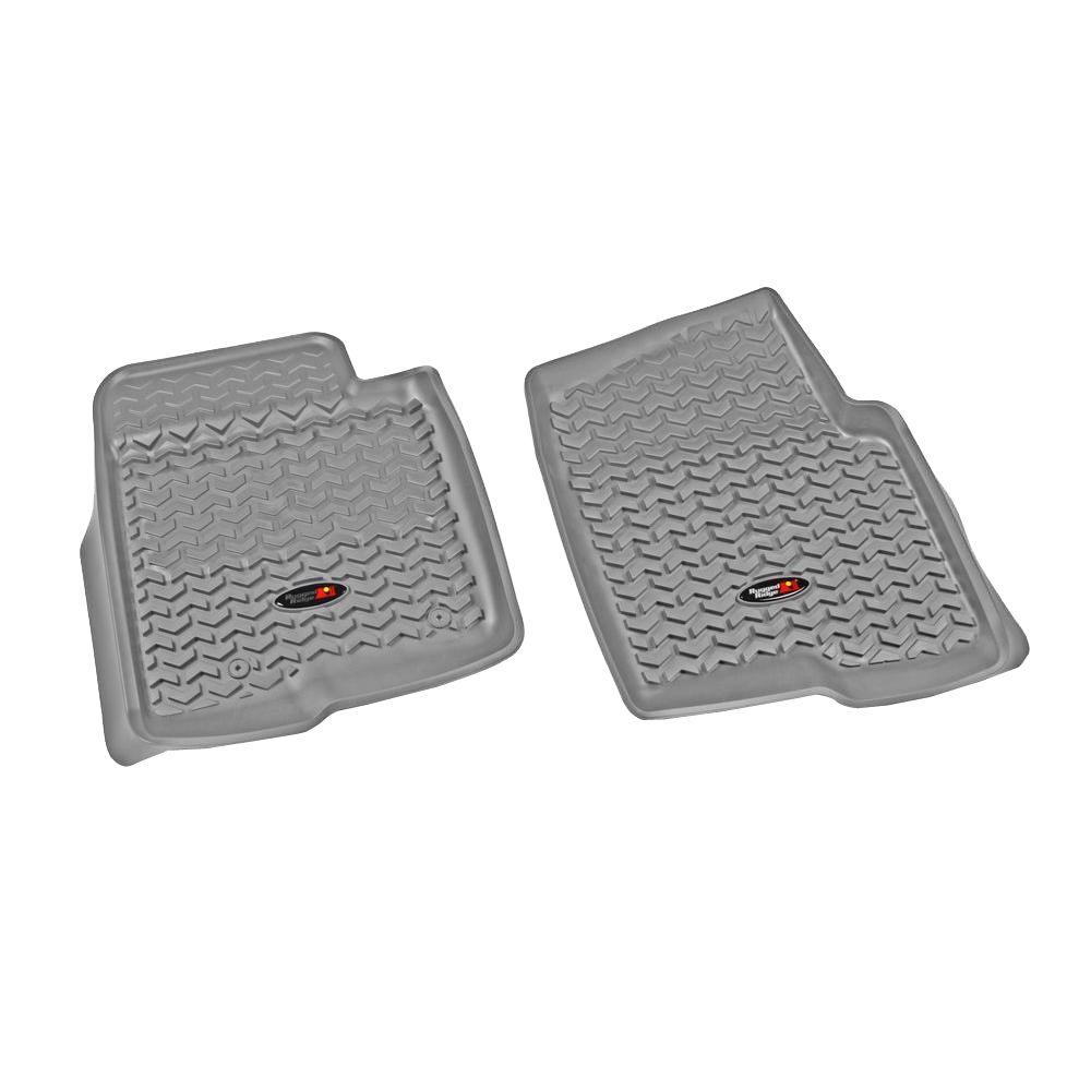 Rugged Ridge Floor Liner Front Pair Gray 2011 2013 Ford F150 All