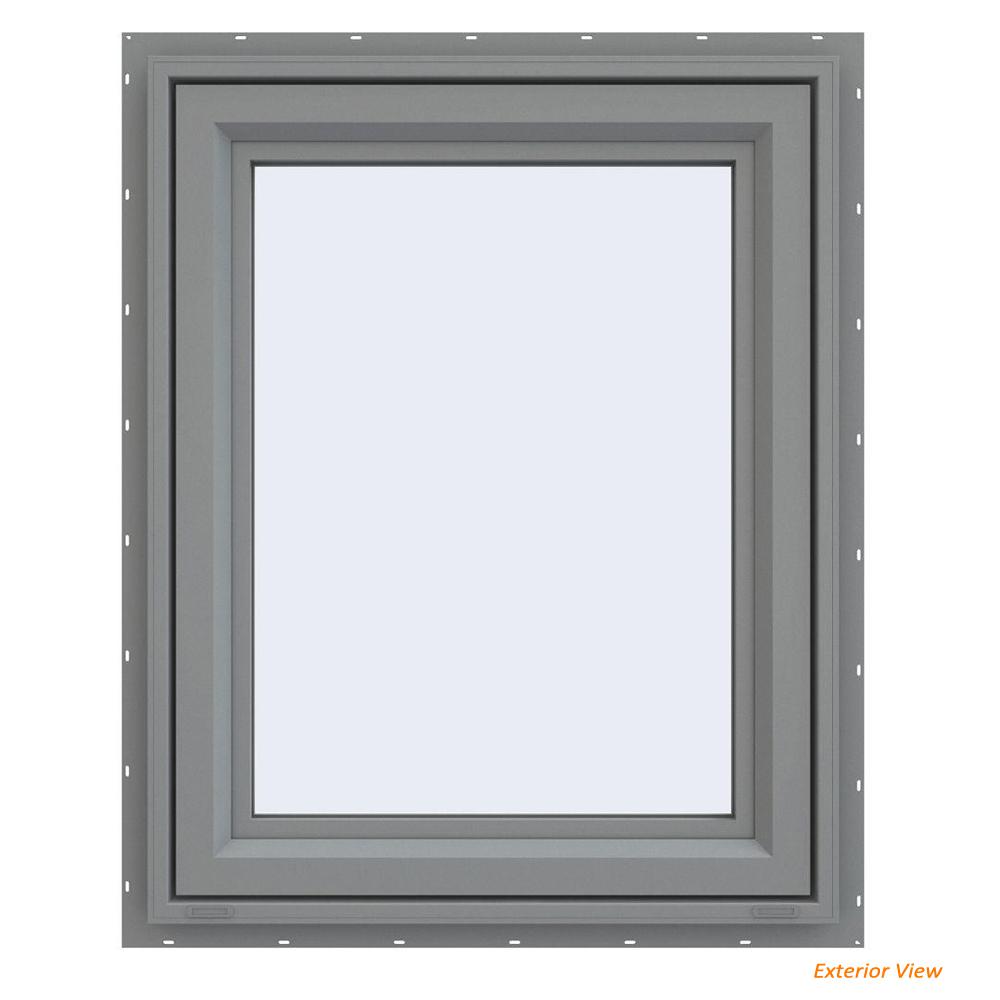 JELD WEN 295 In X 475 In V 4500 Series Gray Painted Vinyl Left