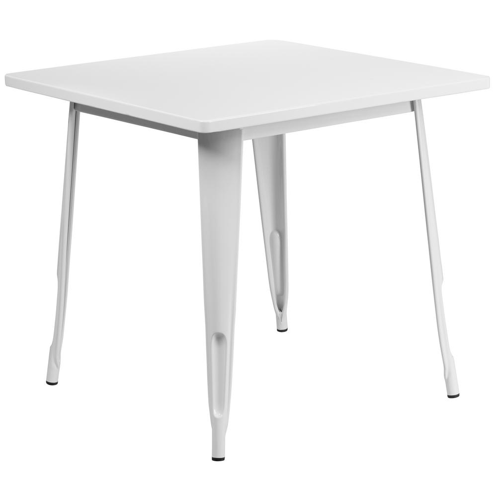 Flash Furniture White Square Metal Outdoor Bistro Table Etct0021wh White Square Metal Outdoor Bistro Table