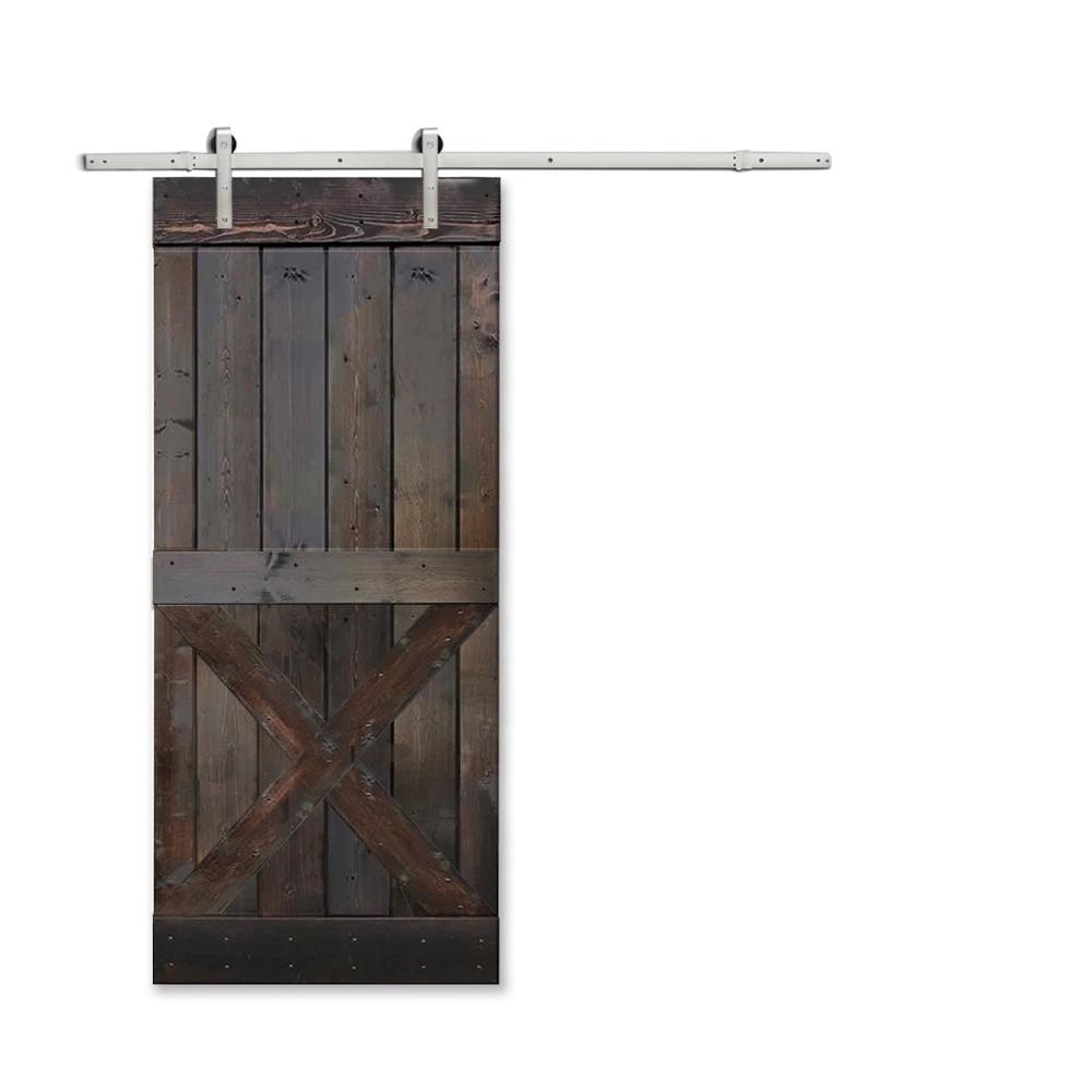 CALHOME 36 in. x 84 in. Mini X Unfinished Knotty Pine Wood Interior