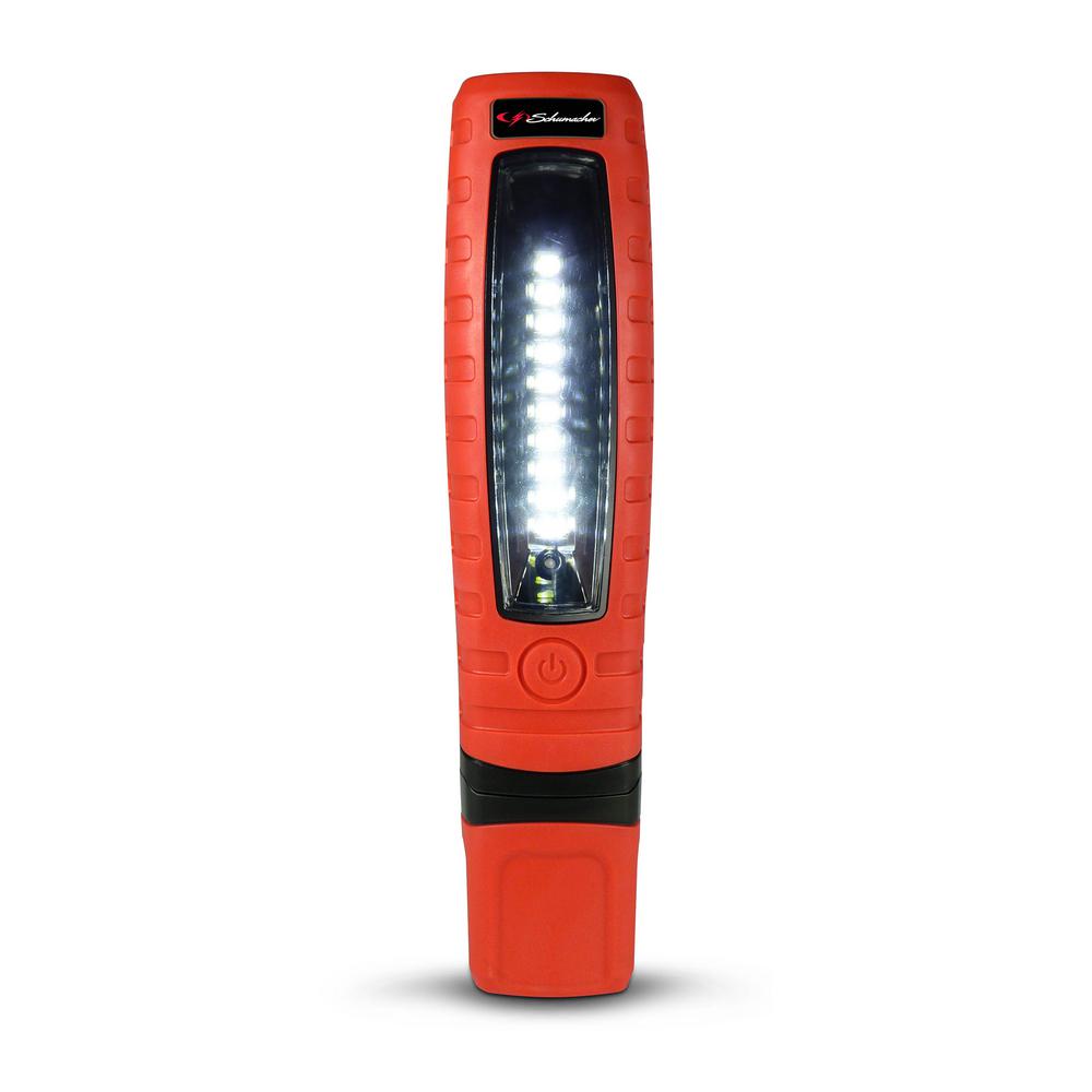 Schumacher Electric Indoor Outdoor Clamp On Hand Helds Stand Rechargeable 360 Degree Pro Work Light And Torch Red