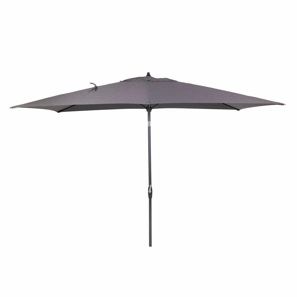 Hampton Bay 10 Ft X 6 Ft Aluminum Market Patio Umbrella In Graphite 9106 01429300 The Home Depot