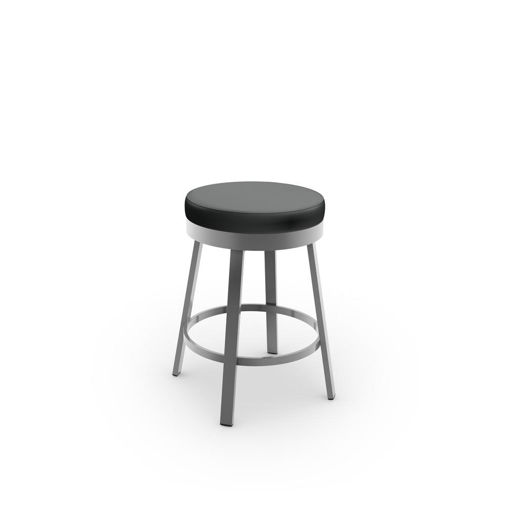 Amisco Americo 30 in. Glossy Grey Metal Red Polyester Barstool 4154430