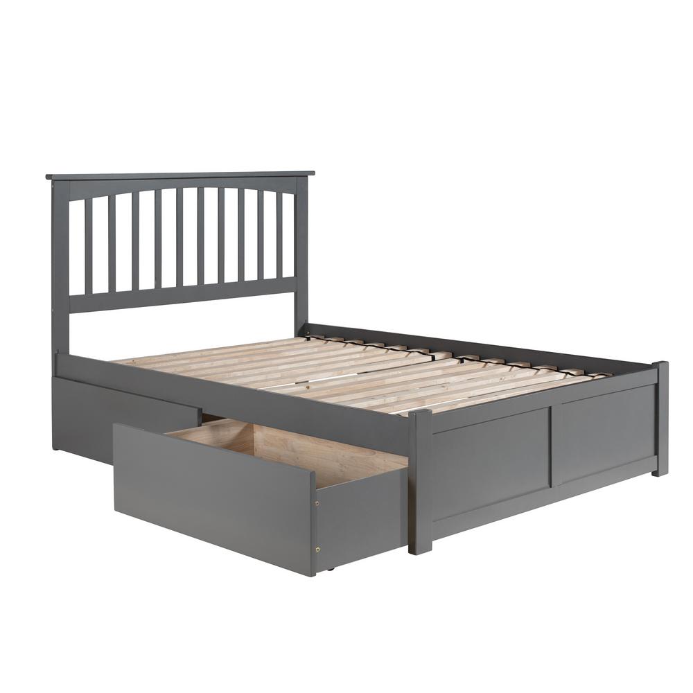 Atlantic Furniture Mission Full Platform Bed with Flat Panel Foot Board ...