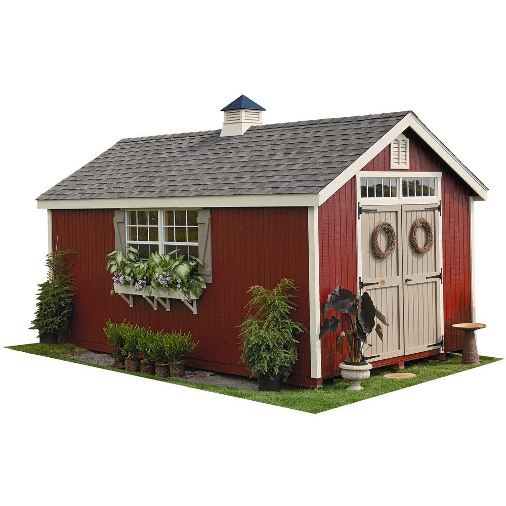 Colonial Williamsburg 10 ft. x 14 ft. Wood Storage Shed DIY Kit with ...
