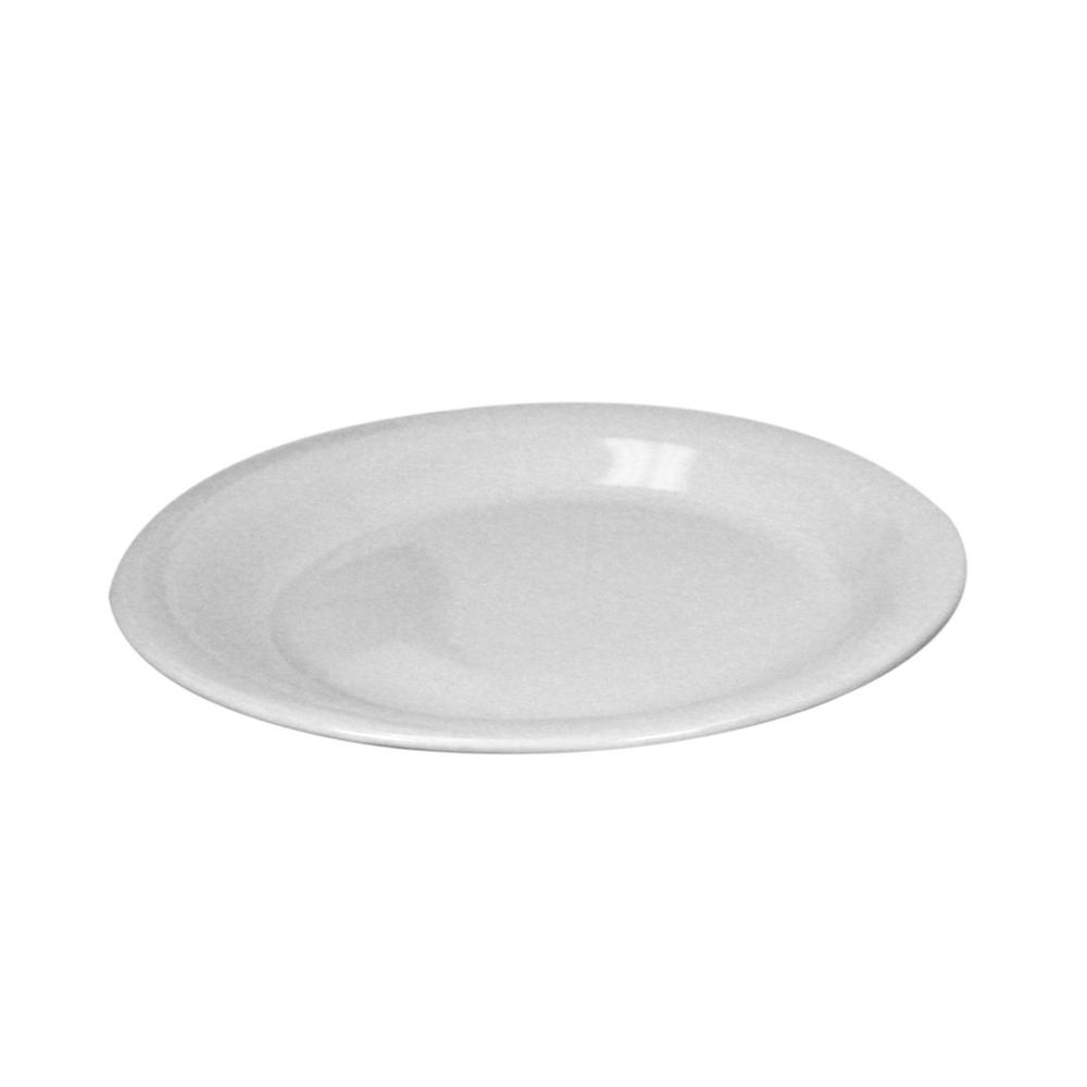 Home Basics 10 5 In Ceramic Dinner Plate In White Cd01935 The Home Depot