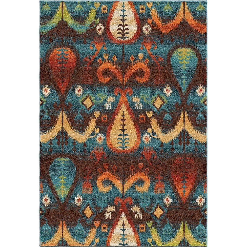 Orian Rugs Native Stories Blue Southwestern Bright Colors 5 Ft 3 Orian Rugs Native Stories Blue Southwestern Bright Colors 5 Ft 3 In X 7 6 Indoor Area Rug 355079 The Home Depot