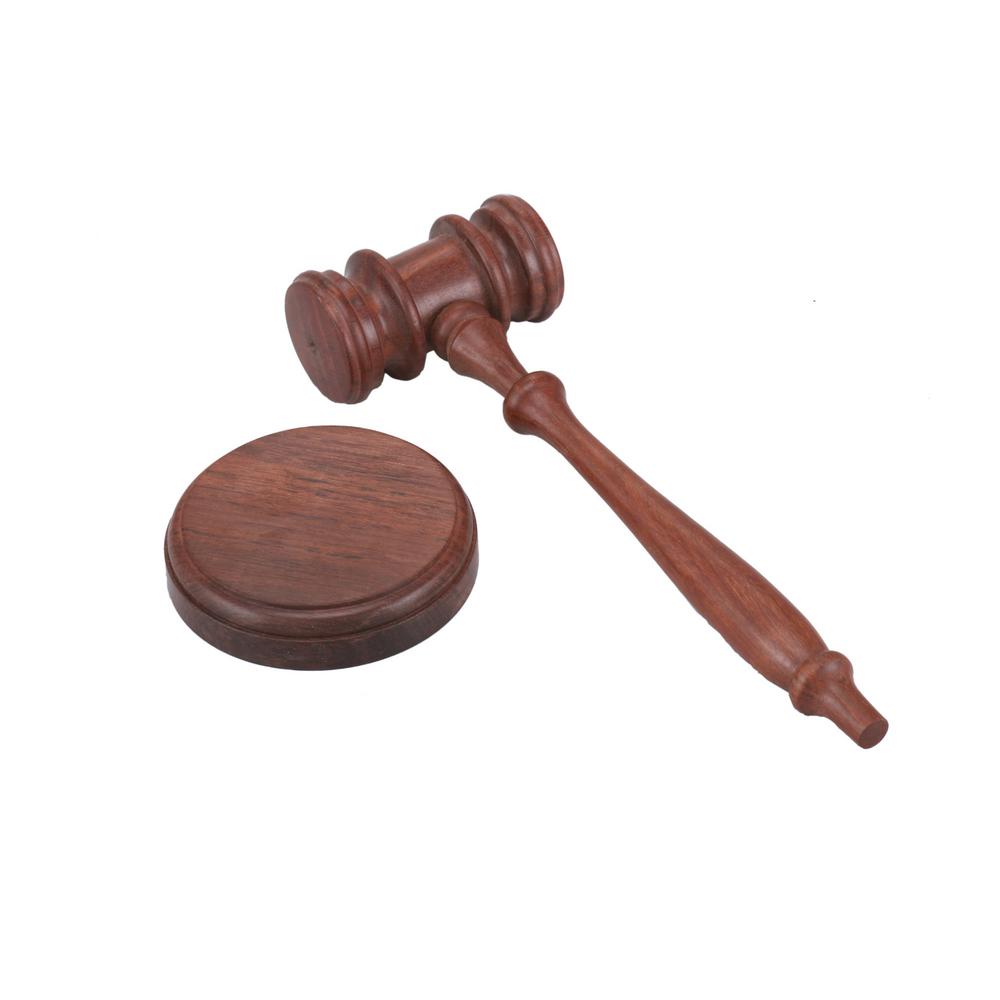 Benzara Natural Brown Handcrafted Wooden Gavel and Round Block Set-I305 ...