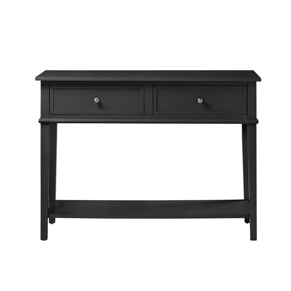 Ameriwood Queensbury 42 in. Black Standard Rectangle MDF Console Table
