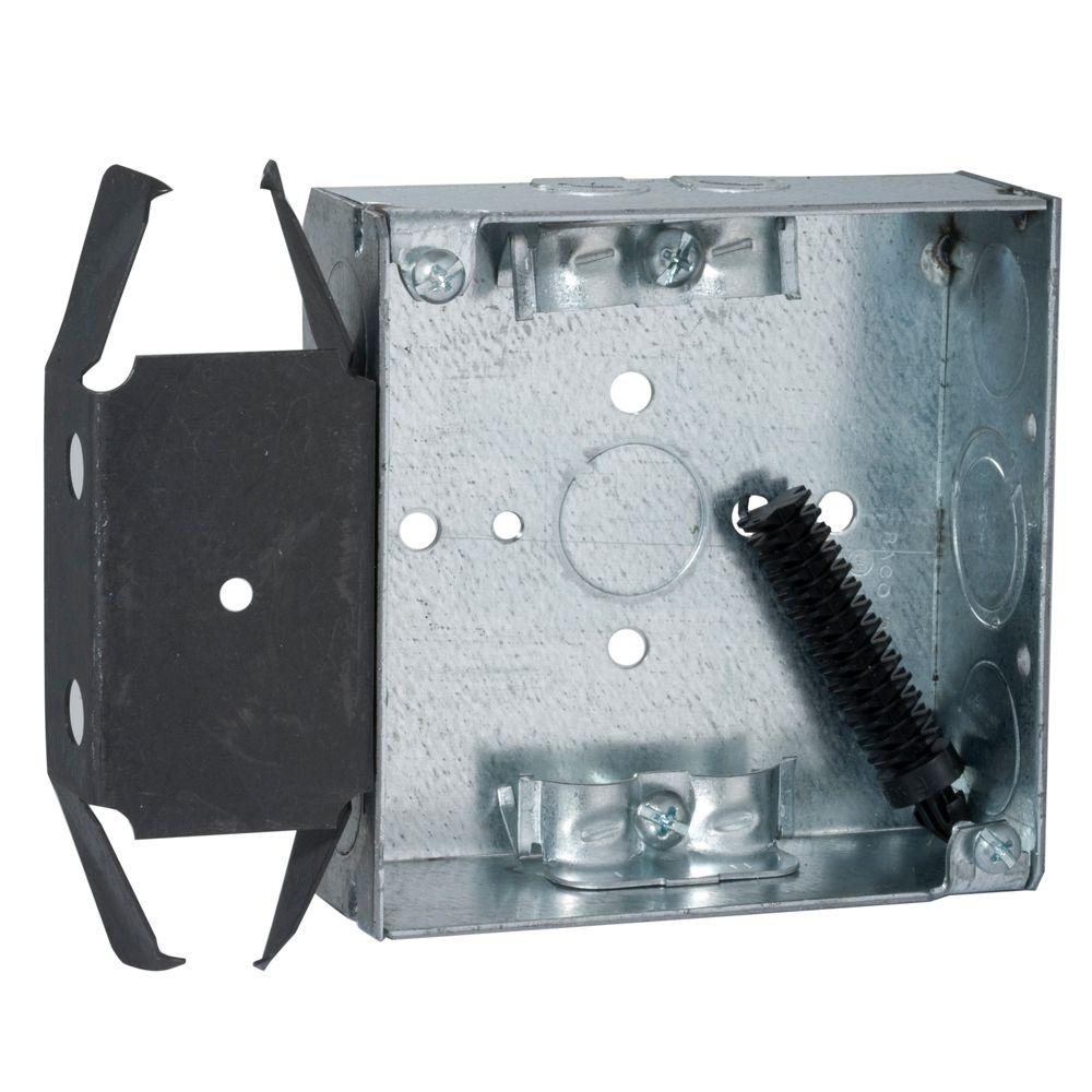 RACO 4 inch Square Box, Welded, 1-1/2 inch Deep with NMSC Clamps and BOX-LOC... by RACO