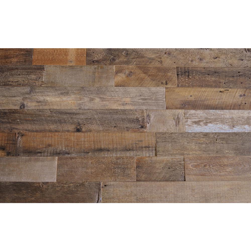 Unbranded Reclaimed Barn Wood Brown Natural 3 8 In T X 5 5 In W X Varying Length Solid Hardwood Wall Plank 20 Sq Ft Case 200302 The Home Depot