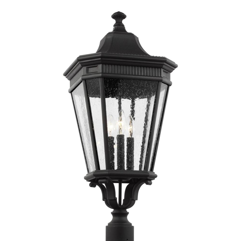Feiss Cotswold Lane 3 Light Outdoor Black Post Ol5428bk The Feiss Cotswold Lane 3 Light Outdoor Black Post