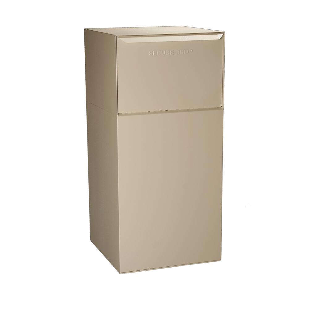 dVault Mailboxes Curbside Delivery Vault with Letterbox in Sand