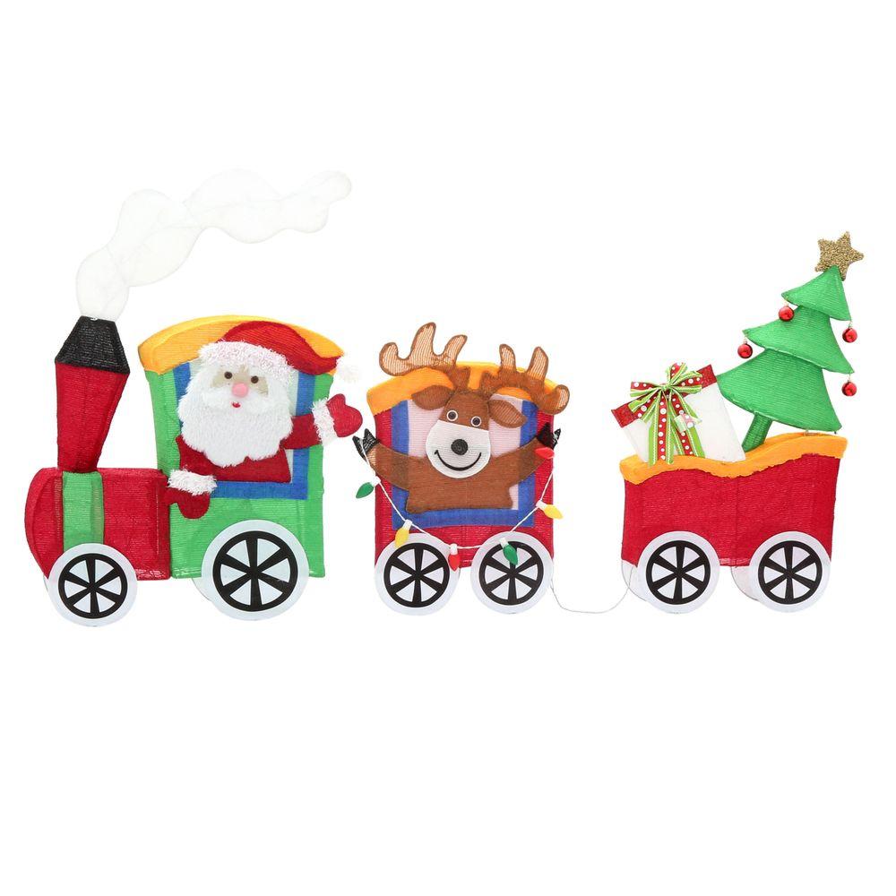 72 in. Lighted Tinsel Train with Santa-TY443-1314 - The Home Depot