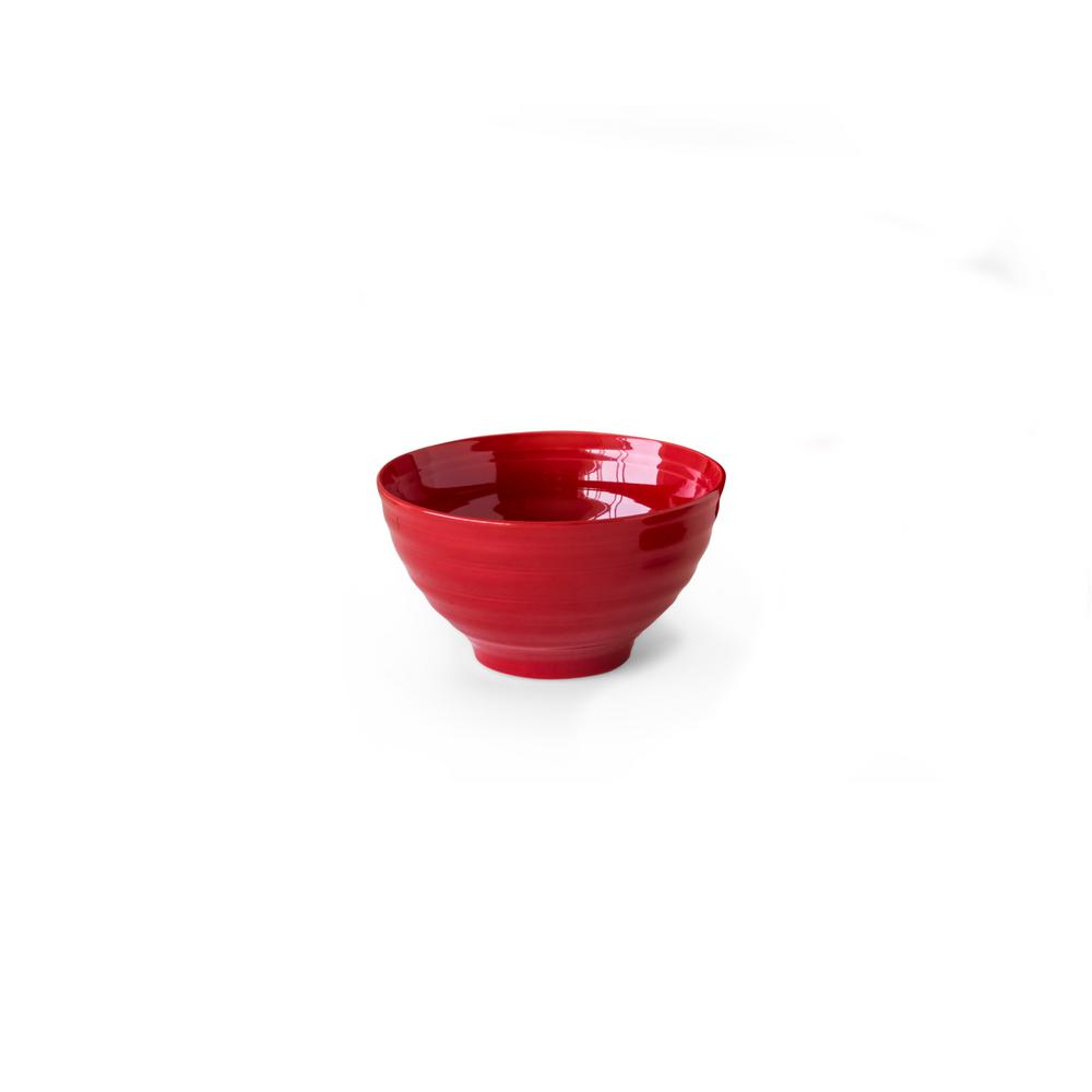 Over and Back 28 oz. Red Loop Stoneware Bowls (Set of 4) 812110 The