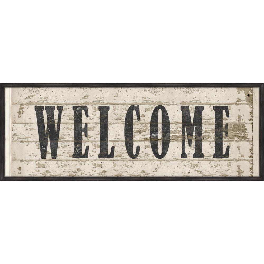 Melissa Van Hise Welcome Wood Sign Framed Giclee Typography Art Print 42 In X 16 In Ip25482 The Home Depot