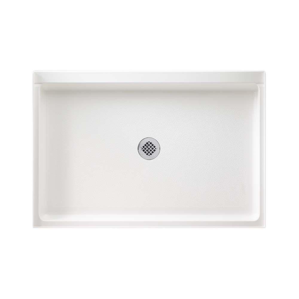 Swan 32 In X 60 Solid Surface Single Threshold Retrofit Right Drain Shower Pan White Sr03260rm 010 The Home Depot Swan 32 In X 60 Solid Surface