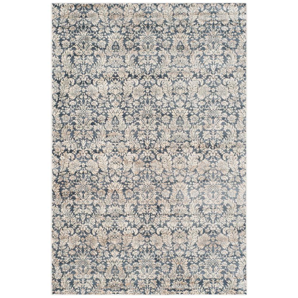 Navy and cream area rug