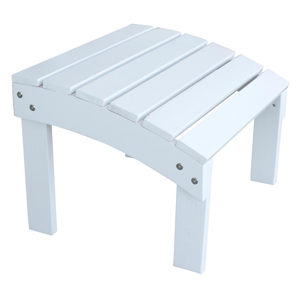 AmeriHome White Wood Outdoor Ottoman Footrest with Painted802511 The Home Depot