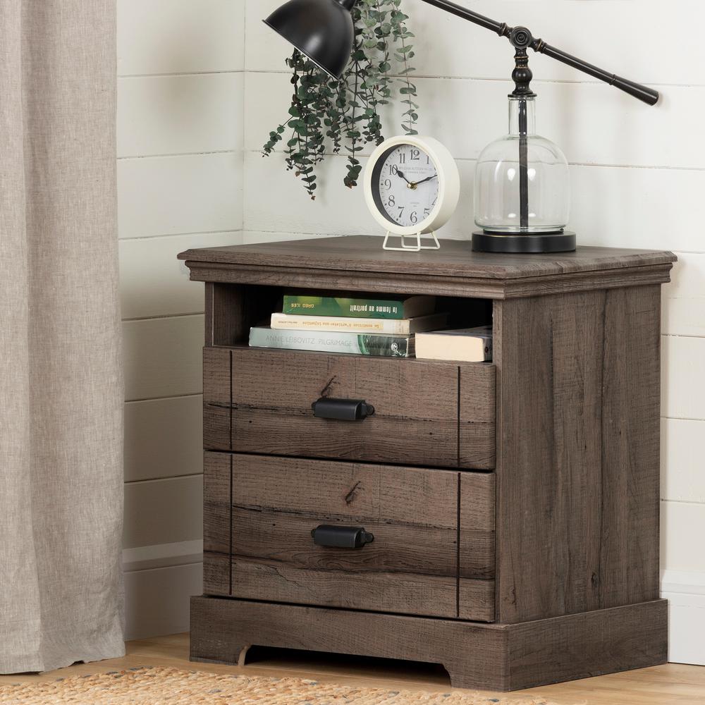 South Shore Avilla 2 Drawer Fall Oak Nightstand 11907 The Home Depot