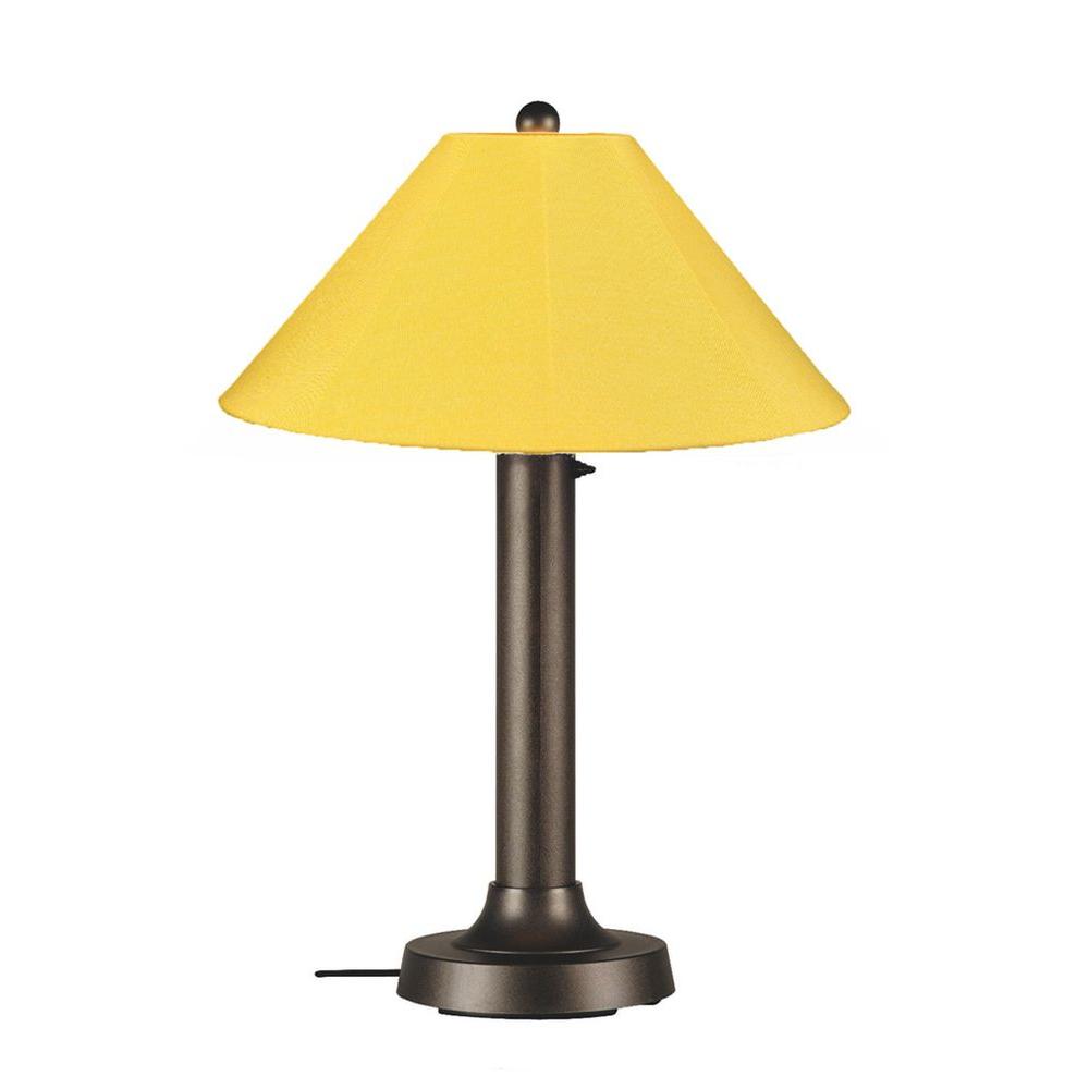Decorative Plug In Outdoor Lighting The Home Depot Bronze Outdoor Table Lamp With Ercup Shade