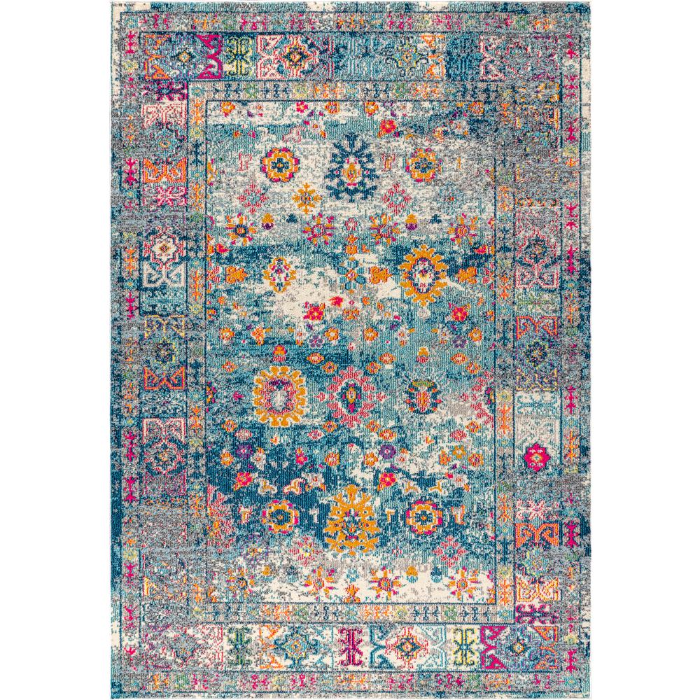 JONATHAN Y Bohemian Flair Boho Vintage Faded Navy/Cream 8 ft. x 10 ft. Area Rug