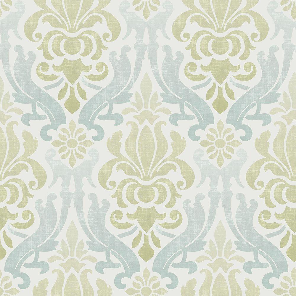 NuWallpaper Slate Blue Quatrefoil Peel and Stick Wallpaper Sample