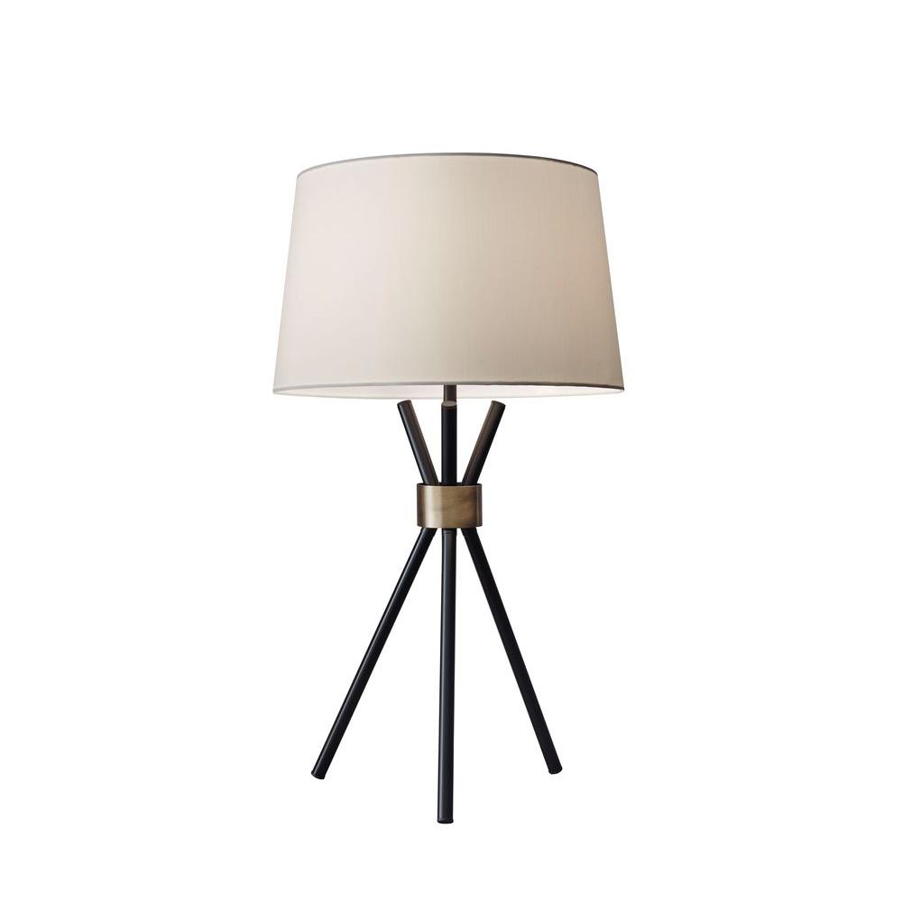 Adesso Benson 25 In Black Table Lamp 3834 01 The Home Depot Black Table Lamp