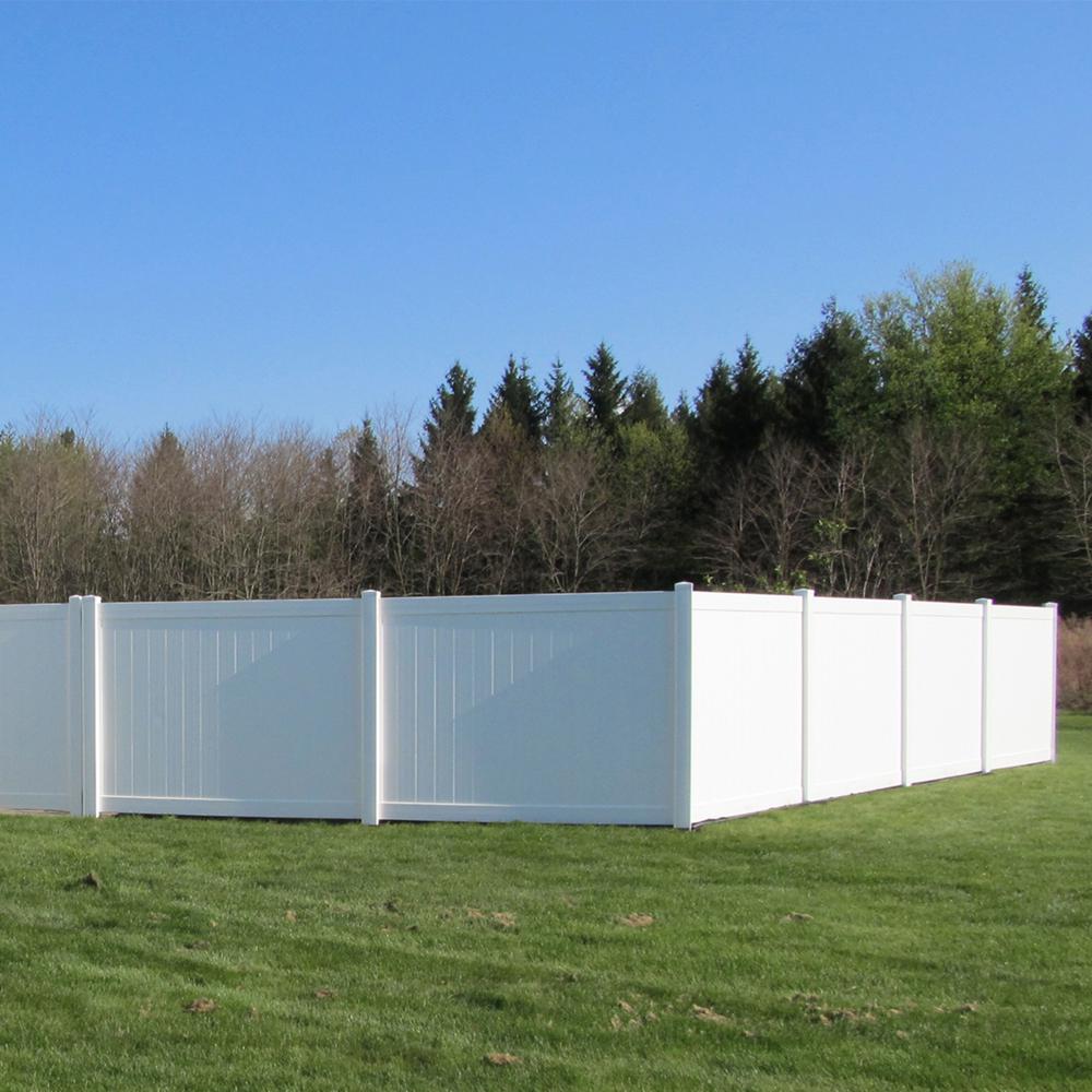 Weatherables Pembroke 6 Ft H X 8 Ft W White Vinyl Privacy Fence Panel Kit Pwpr T G11 3 6x8 The Home Depot