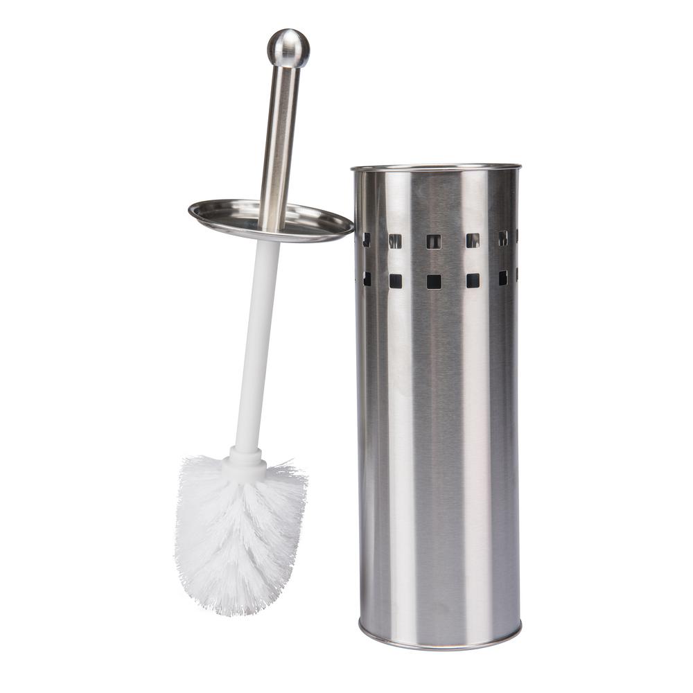 Bath Bliss Stainless Steel Toilet Brush With Air Vents Promo 26266 SS   White Stainless Steel Bath Bliss Toilet Brushes 26266 Ss 64 1000 