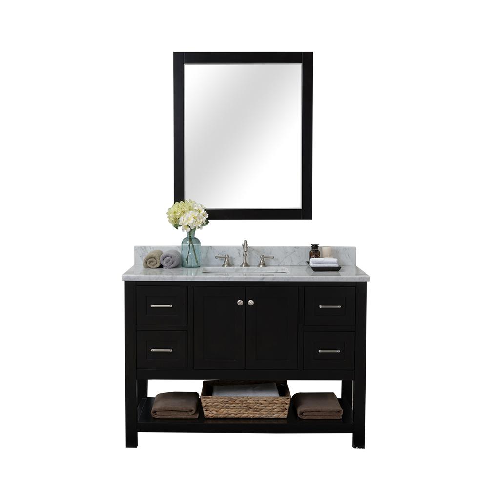 Alya Bath Wilmington 48 In W X 34 2 H 22 D Vanity Gray With Marble Top White Basin