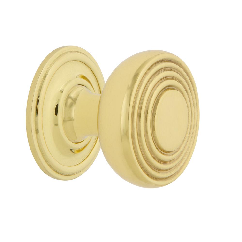 Nostalgic Warehouse Deco 1 3 8 In Polished Brass Cabinet Knob