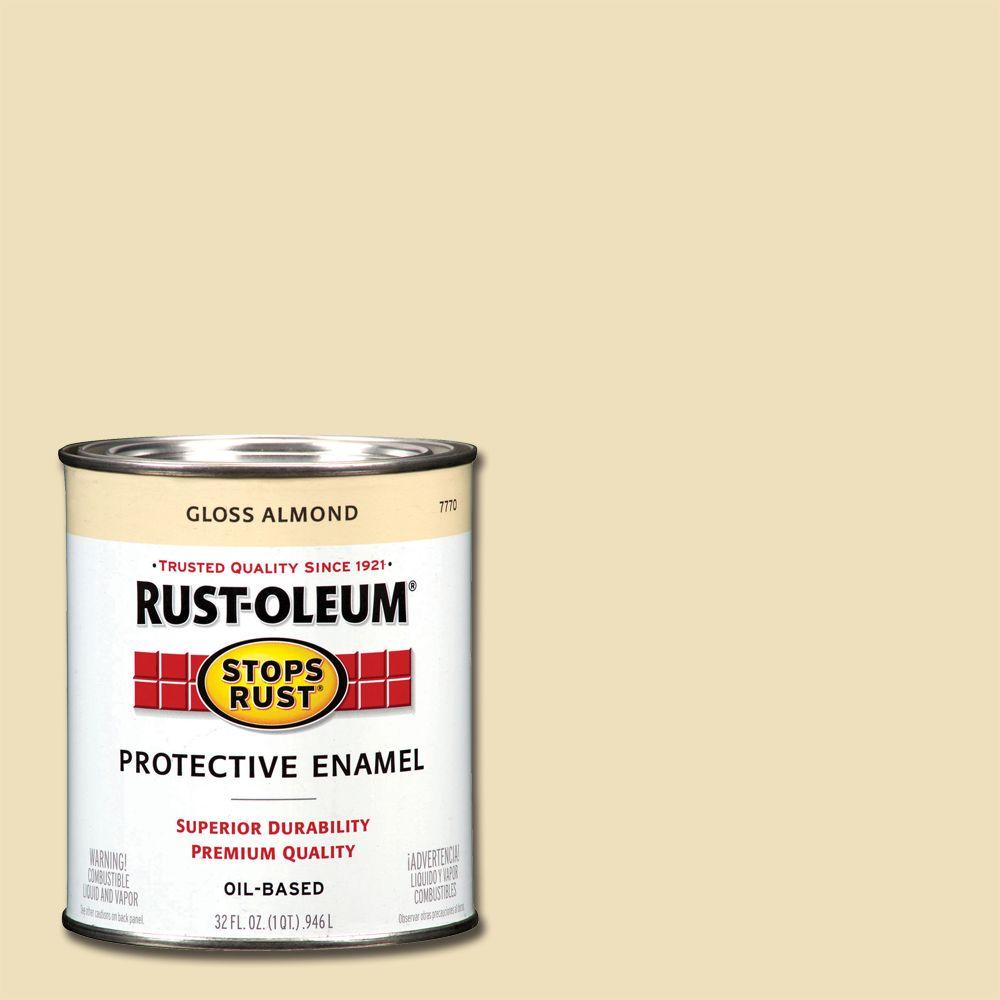 Rust-Oleum Stops Rust 1 qt. Protective Enamel Gloss Almond  Interior/Exterior Paint-7770502 - The Home Depot