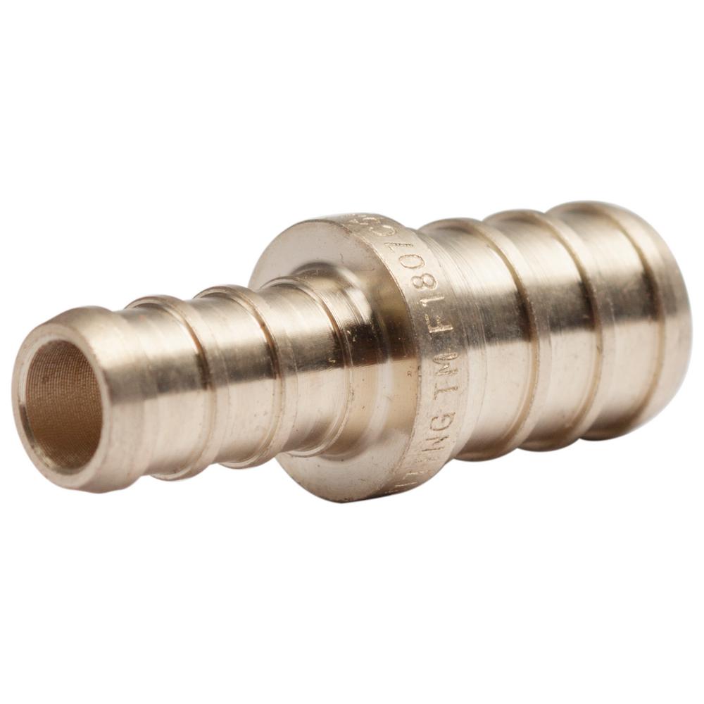 LTWFITTING 3/8 in. x 1/2 in. Brass PEX Barb Reducing Coupling Fitting (5-Pack)-HFLF454385005 1 2 Barb X 3 8 Barb Reducer Coupler