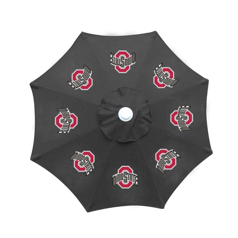 9 Ft Ohio State University Black Patio Umbrella Ctu122 The Home Depot Ohio State University Black Patio Umbrella