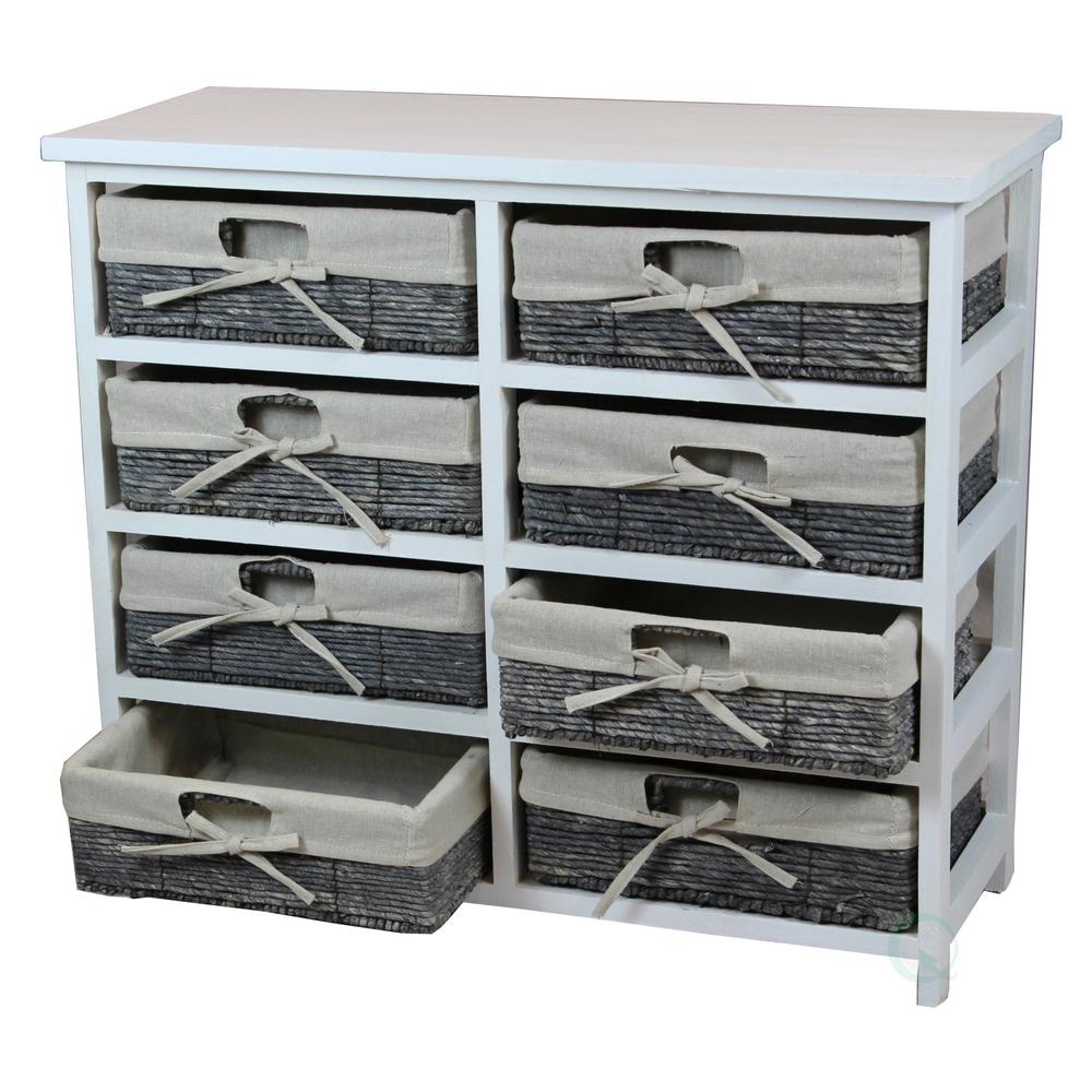 Vintiquewise 27 In X 24 In H Rustic White Wooden Storage Chest
