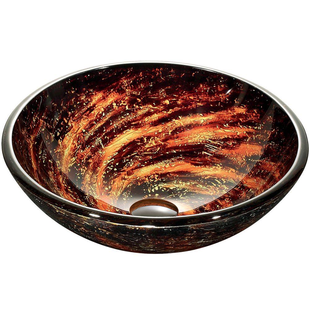 VIGO Northern Lights Vessel Sink in Dark Brown and ReddishVG07037 The Home Depot