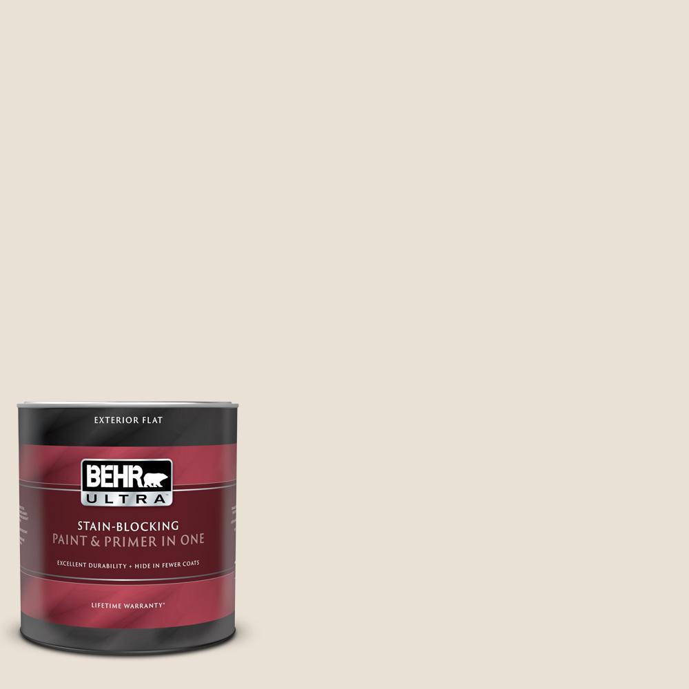 BEHR ULTRA 1 qt. 73 Off White Flat Exterior Paint and