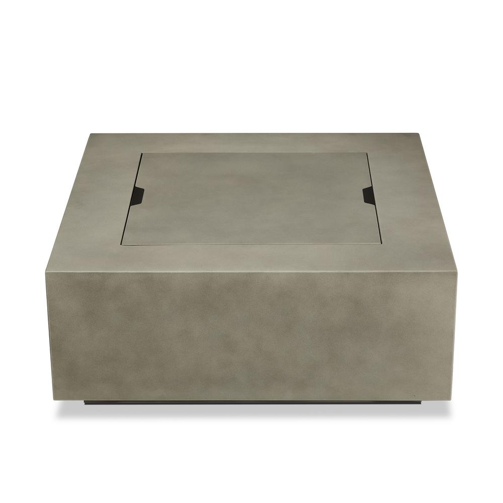 Aegean Square LP Fire Table with NG Conversion - Mist Gray Real Flame