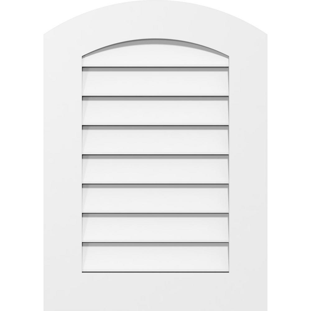 Ekena Millwork 24 in. x 36 in. Arch Top Surface Mount PVC Gable Louver