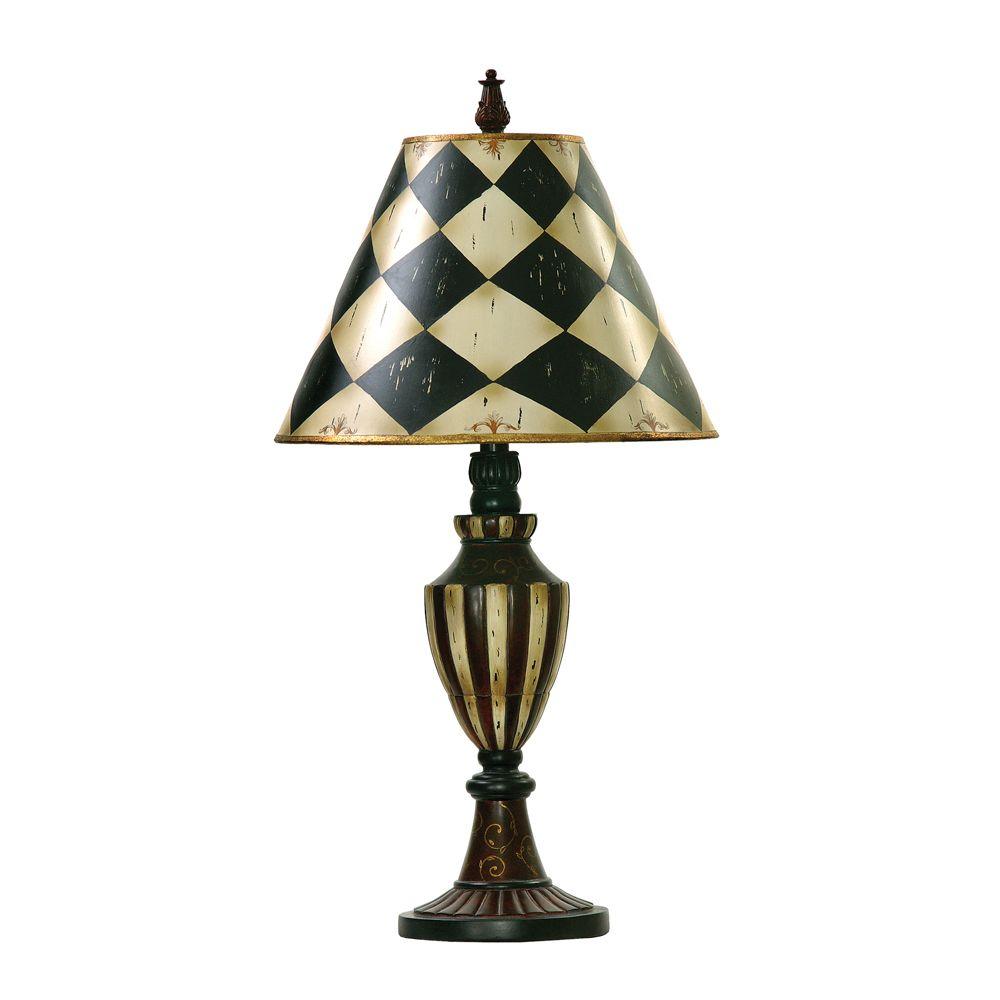 Titan Lighting 29 In Brown Harlequin And Stripe Urn Lamp