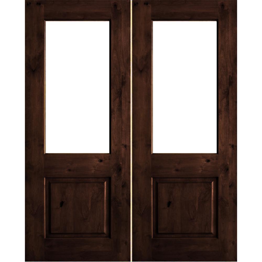Krosswood Doors 72 In X 96 Rustic Knotty Alder Wood Clear Half Krosswood Doors 72 In X 96 Rustic Knotty Alder Wood Clear Half
