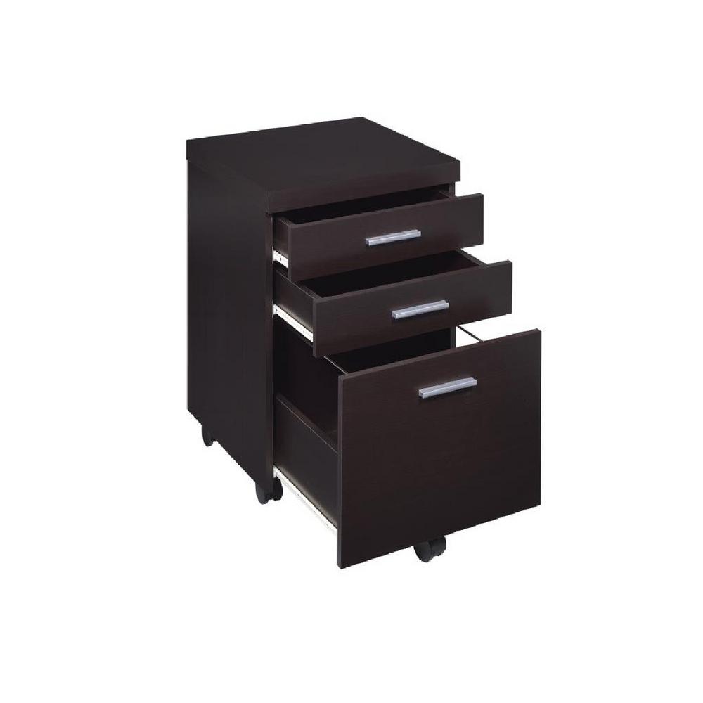 Coaster Home Furnishings Skylar 3 Drawer Mobile File Cabinet Cappuccino 800894 The Home Depot