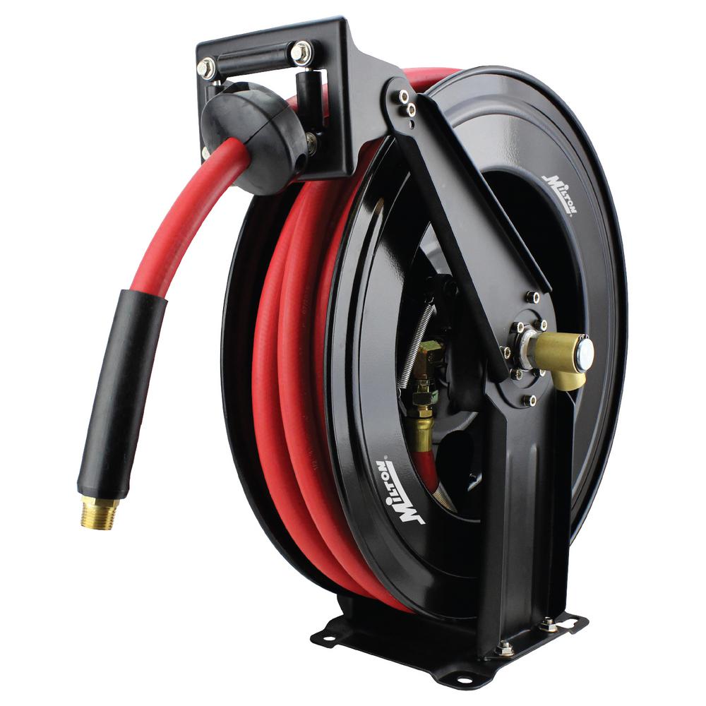 Milton Industries, Inc. 1/2 inch Auto Retracting Air Hose Reel by Milton Industries, .