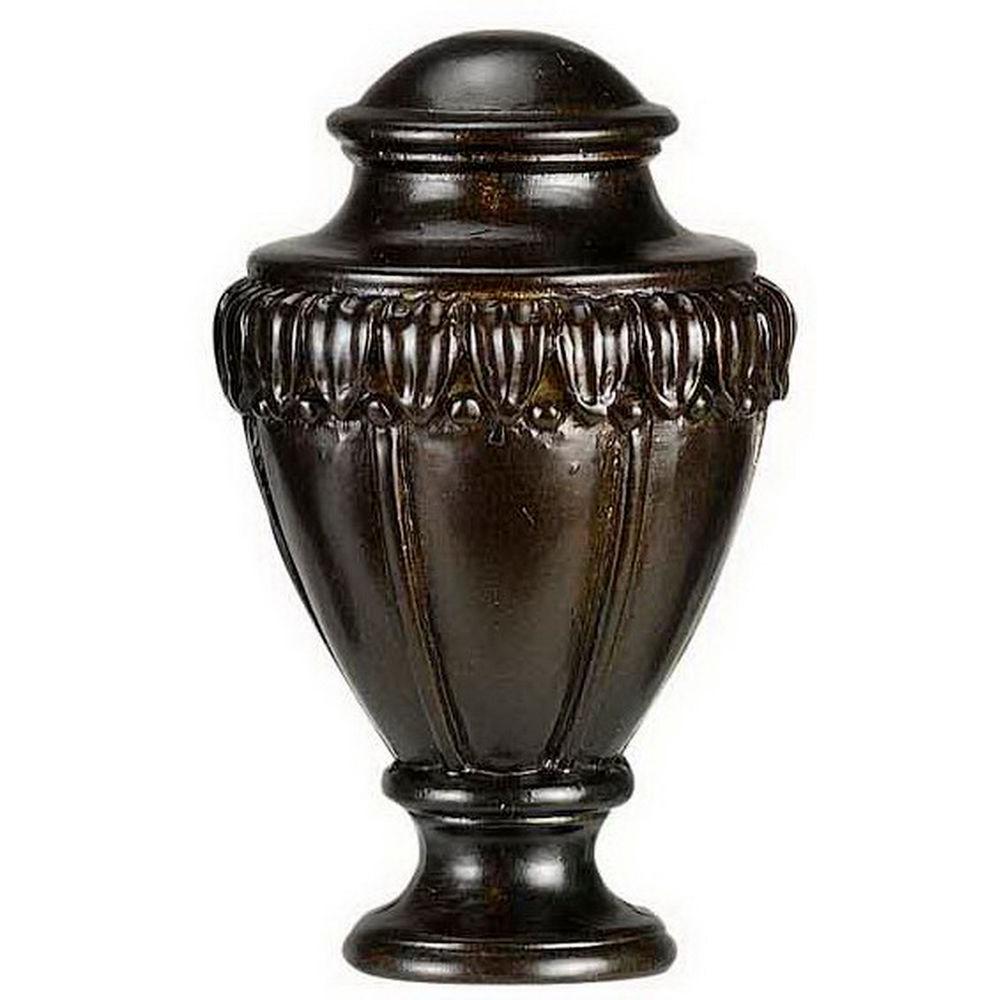 CAL Lighting 3 in. Brown Urn Resin Lamp FinialFA5016C The Home Depot