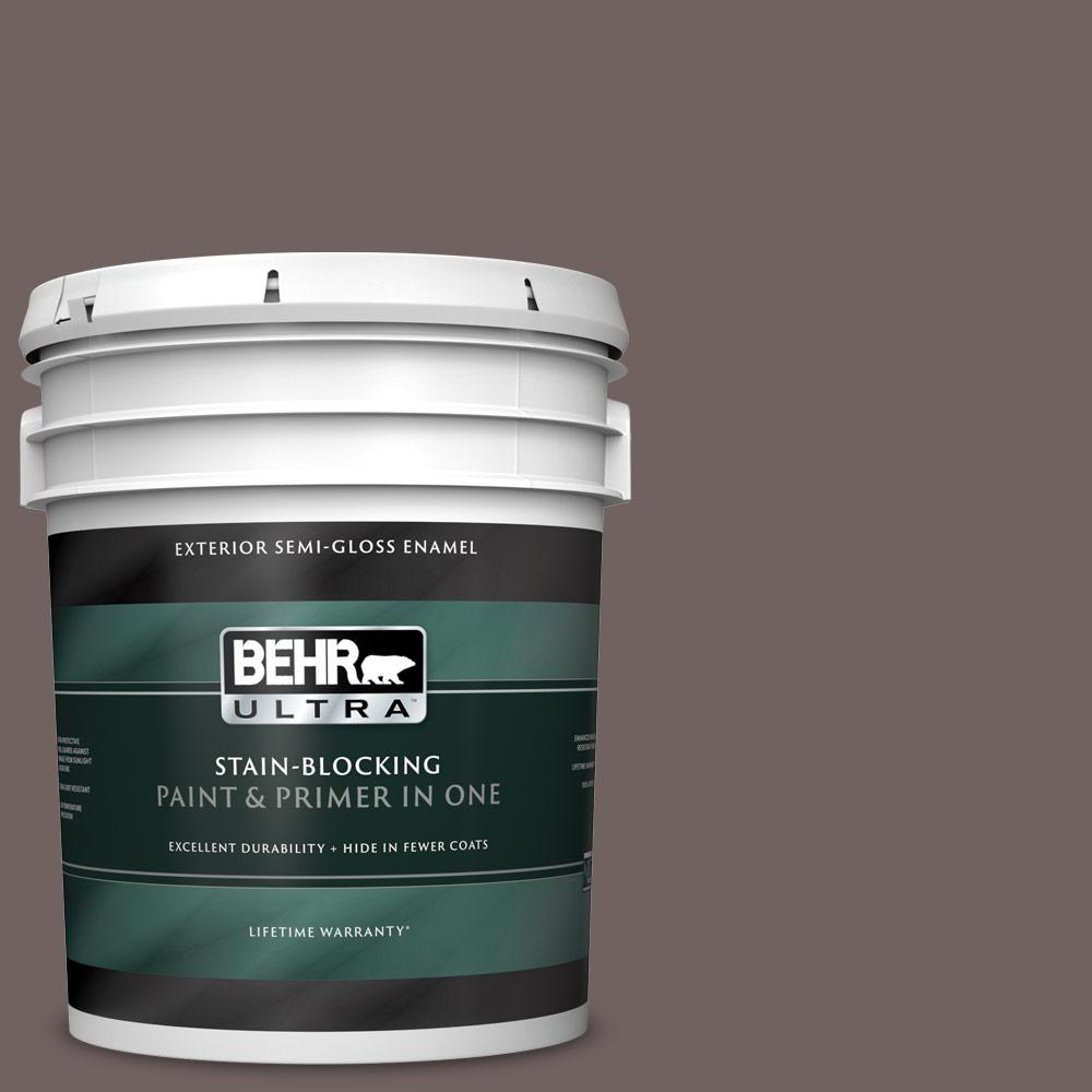 BEHR ULTRA 5 gal. N1406 Wright Brown SemiGloss Enamel