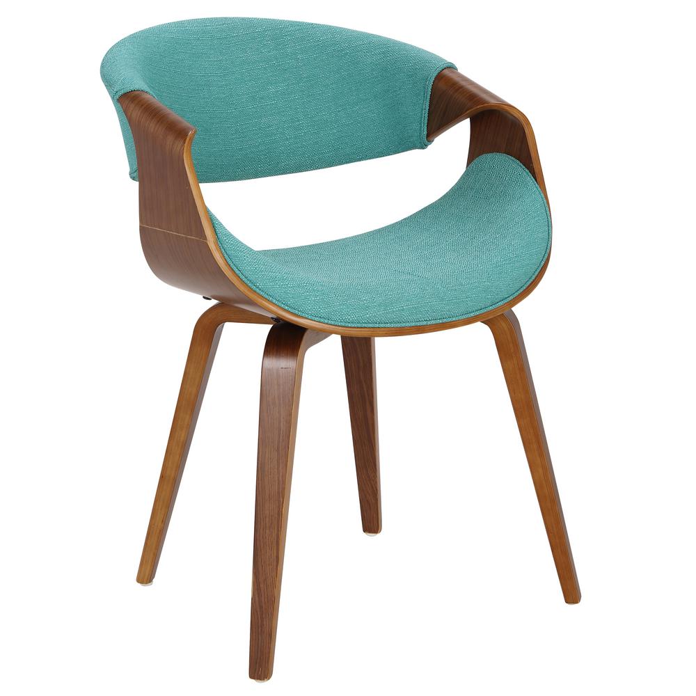 Lumisource Curvo Bent Wood Walnut and Teal Dining/Accent ...