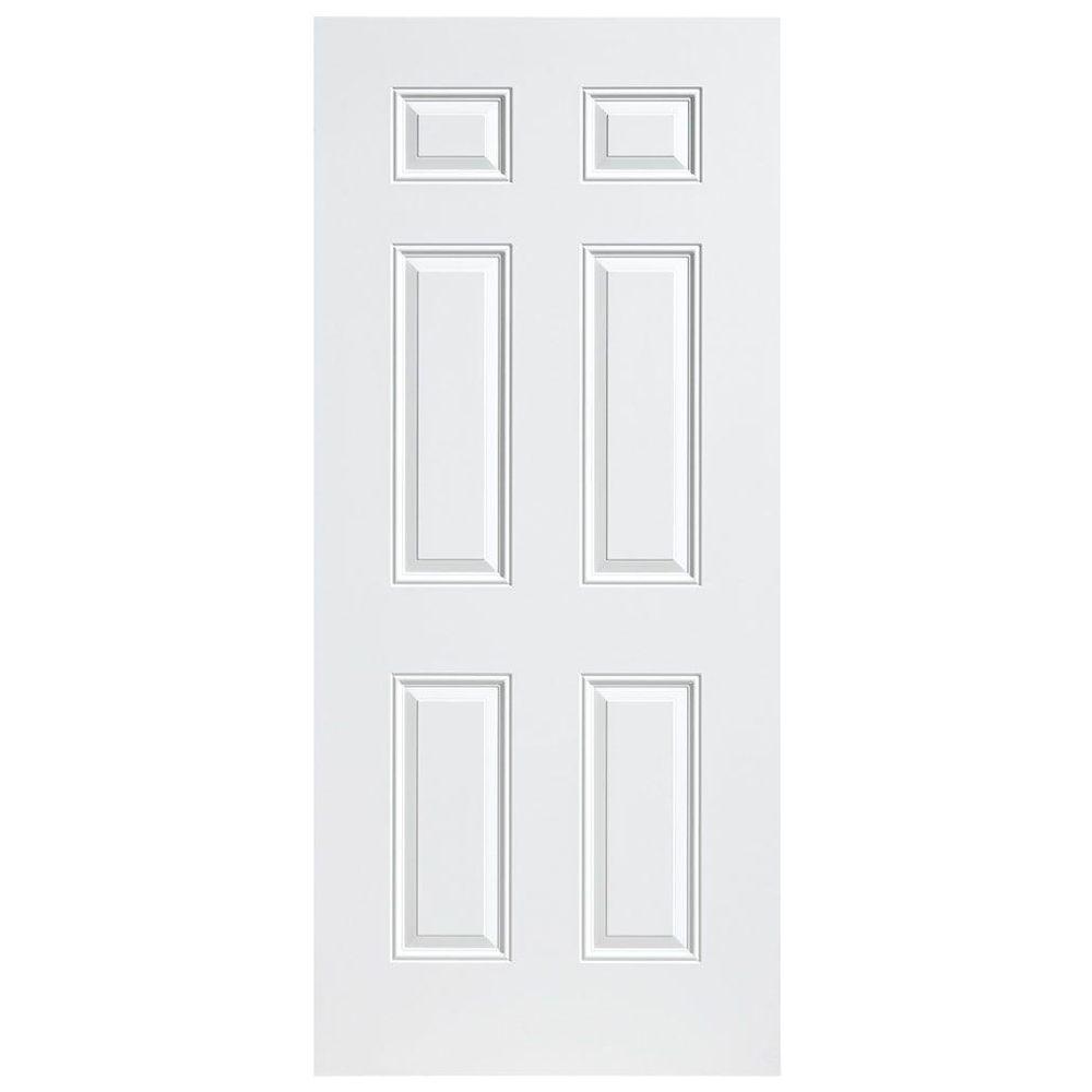 Masonite 30 in. x 80 in. 6-Panel Right-Hand Inswing Primed White Smooth