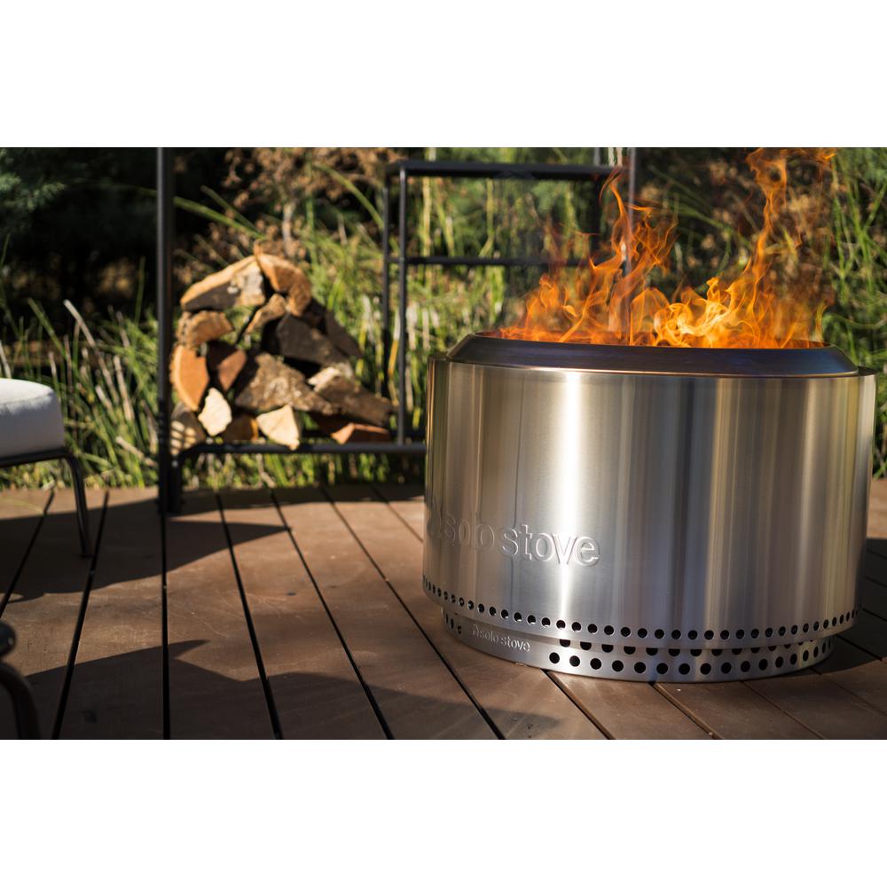 Solo Stove Yukon Bundle 30 In X 16 In Stainless Steel Round Wood