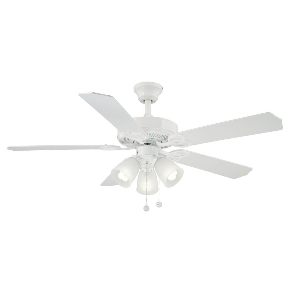 Brookhurst 52 In Indoor White Ceiling Fan With Light Kit Yg268 Wh Brookhurst 52 In Indoor White Ceiling Fan With Light Kit Yg268 Wh The Home Depot